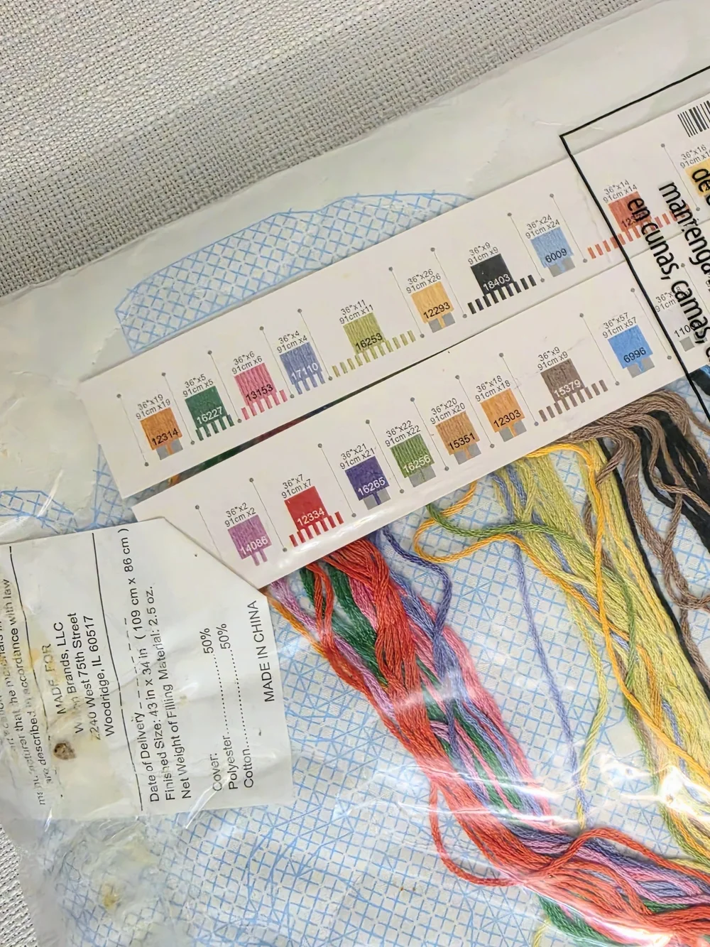 Dimensions Noahs Animals Stamped Cross Stitch Blanket Kit 43x34 Wall Baby
